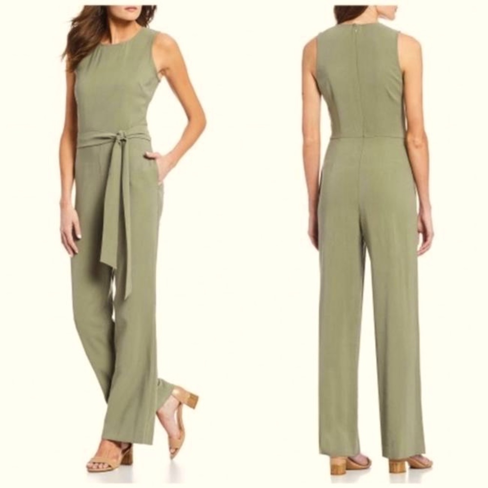 Alex Marie Green Olive Sprig Tammy Sleeveless Jumpsuit